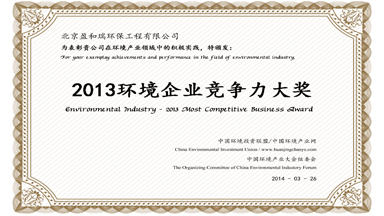 2013年环境企业竞争力大奖